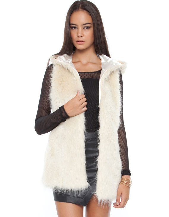 Unreal Fur Hide & Seek Hooded Vest