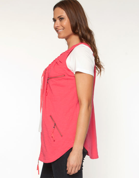 Sirocco Zip Front Pocket Vest Melon