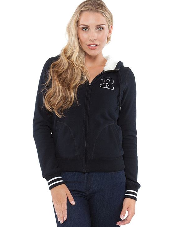 Running Bare Bare Hug Zip Letterman Hoodie