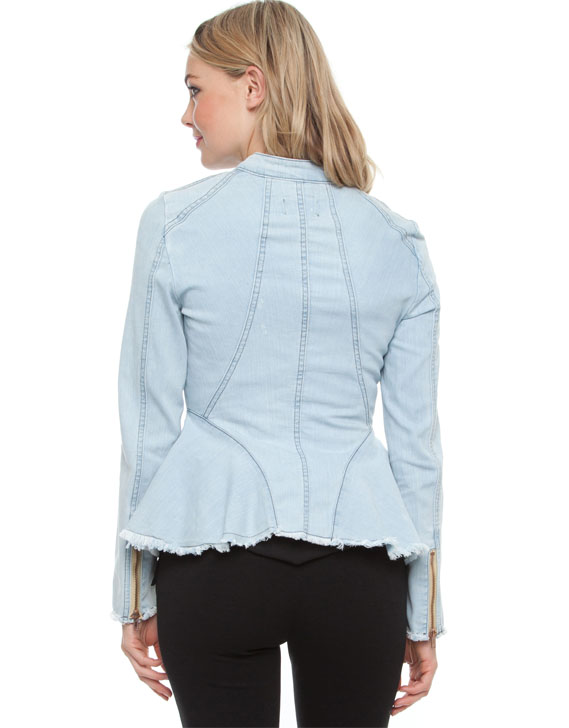 Bardot Denim Peplum Jacket