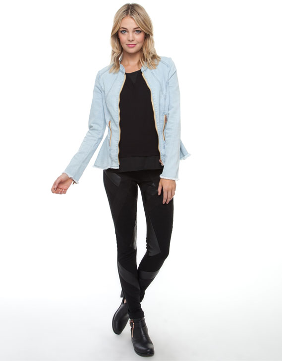 Bardot Denim Peplum Jacket