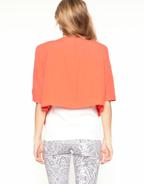 Minty Meets Munt Sierra Drape Jacket Coral