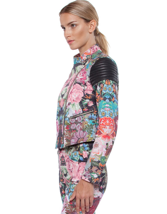 Nicholas Tapestry Print Moto Jacket