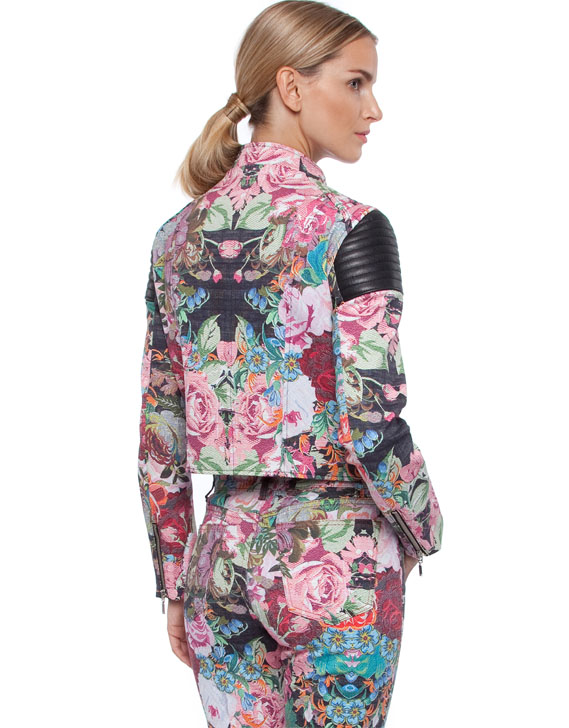 Nicholas Tapestry Print Moto Jacket