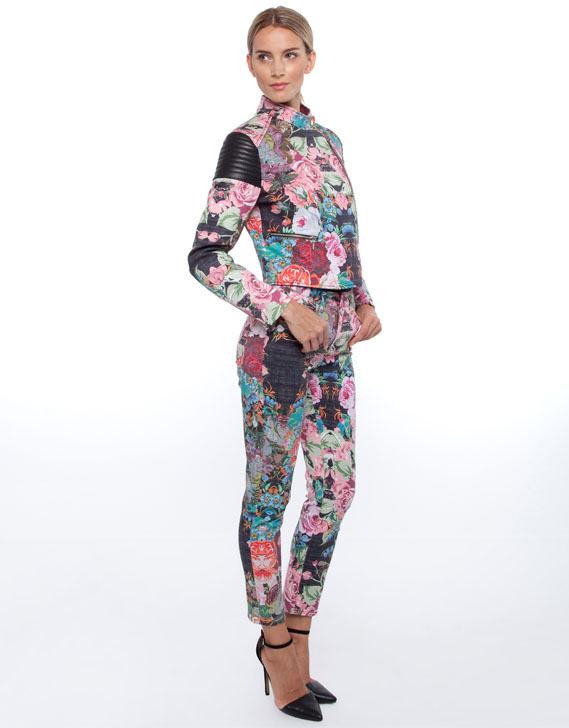 Nicholas Tapestry Print Moto Jacket