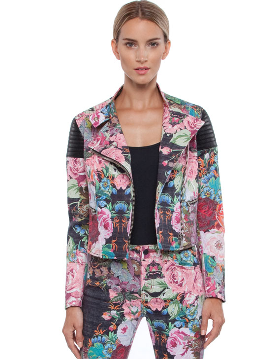 Nicholas Tapestry Print Moto Jacket