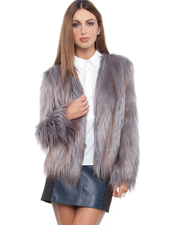 Pink Stitch Fur Jacket