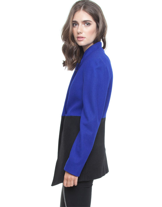 Seduce Long Line Contrast Panel Jacket