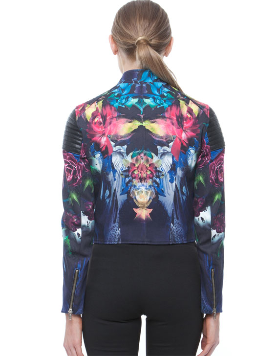 Nicholas Digi Floral Denim Biker Jacket