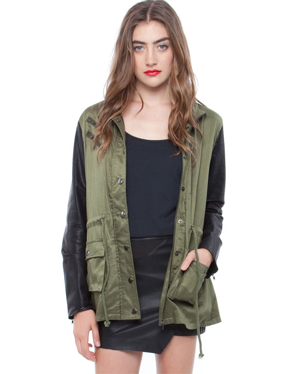 Staple the Label Military PU Sleeve Jacket