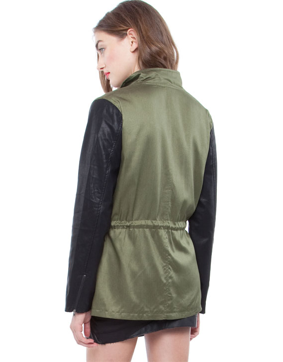 Staple the Label Military PU Sleeve Jacket