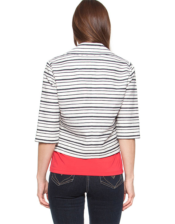 Yarra Trail 3 4 Stripe Cropped Jacket