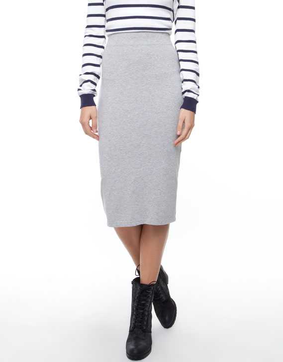 AT by ATMOS & HERE Earth Midi Skirt Grey