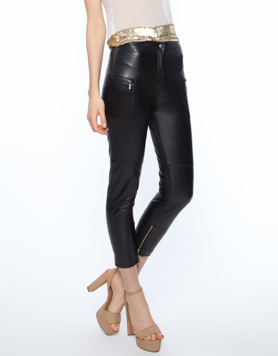 Georgia Osborne Tan Tan Leather Pants Black