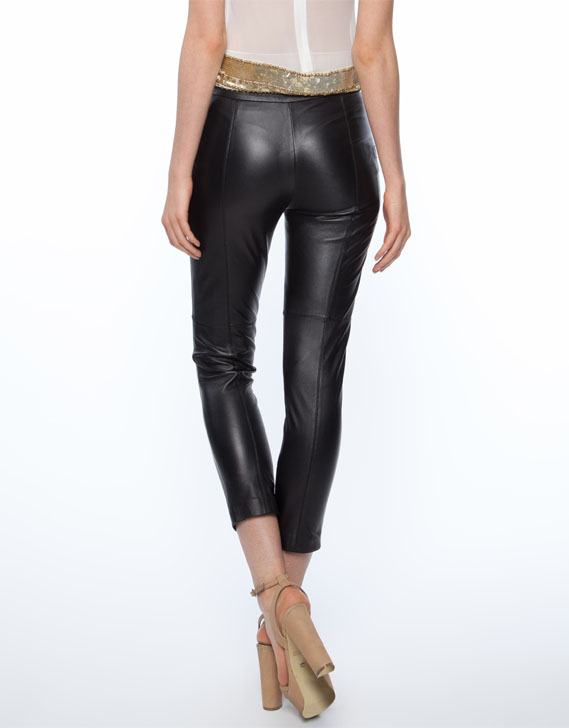 Georgia Osborne Tan Tan Leather Pants Black