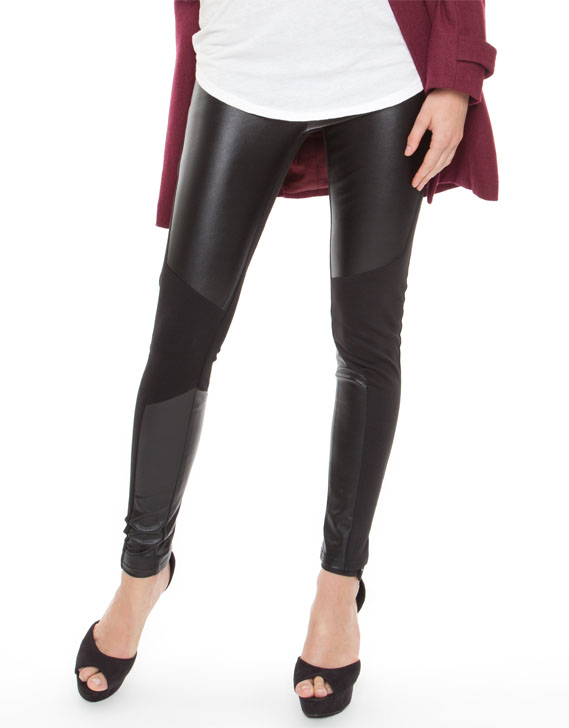 Shilla Great Ponte & Faux Leather Mix Leggings