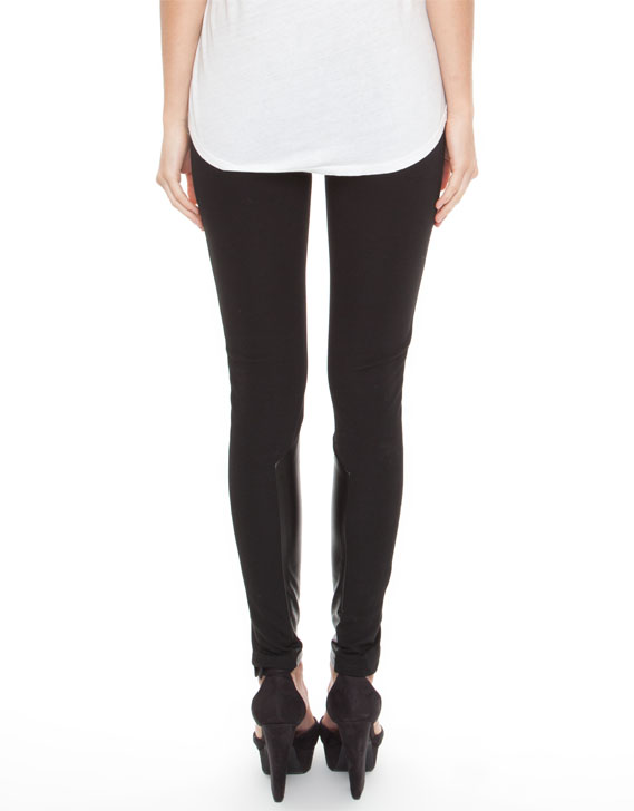 Shilla Great Ponte & Faux Leather Mix Leggings