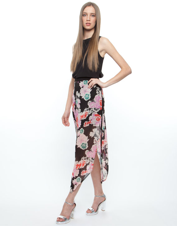 Something Else Drippy Floral Skirt