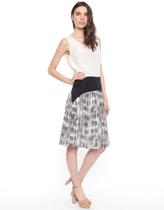 Mossee Contrast Midi Skirt