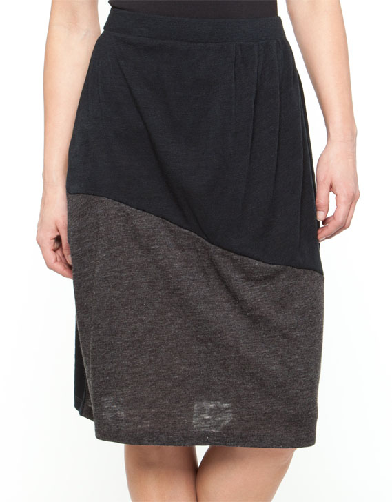 Mossee Colour Block Skirt Black & Charcoal