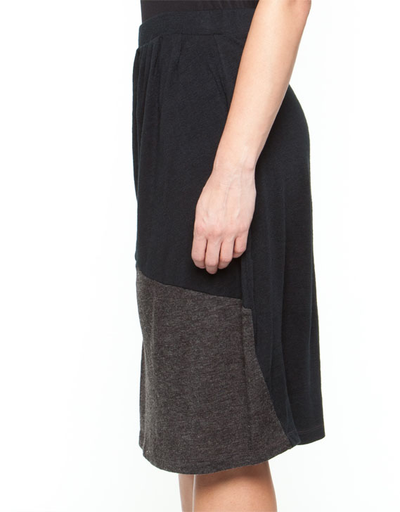 Mossee Colour Block Skirt Black & Charcoal