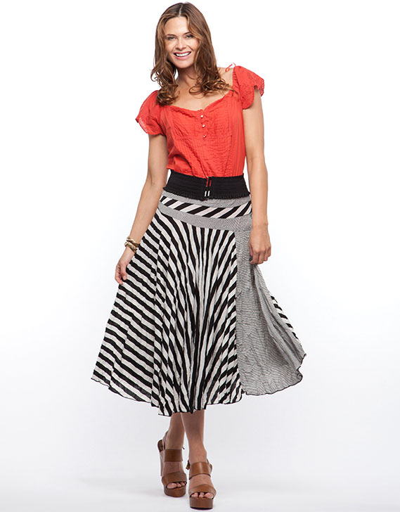 Gordon Smith Striped Jersey Skirt