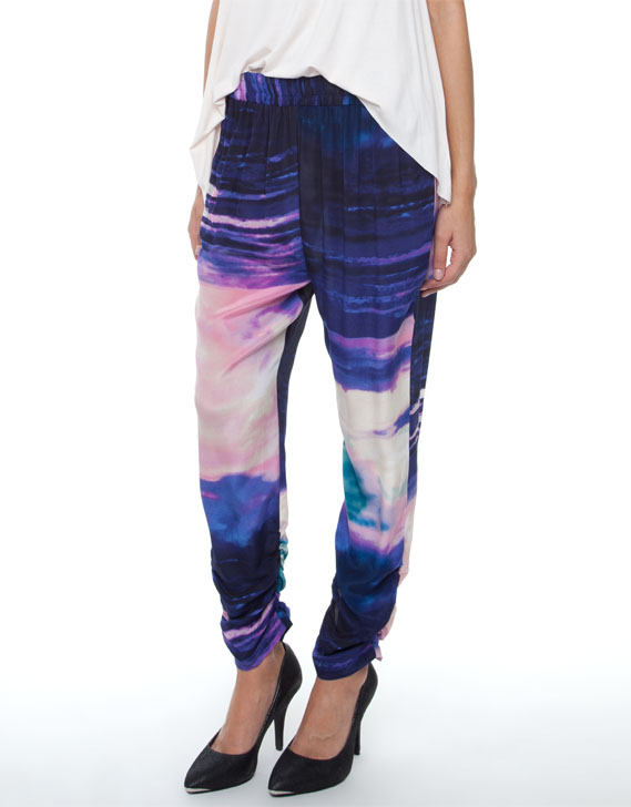 Piper Lane Oceanic Silk Print Pants