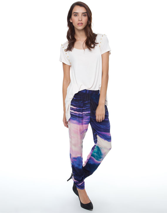 Piper Lane Oceanic Silk Print Pants