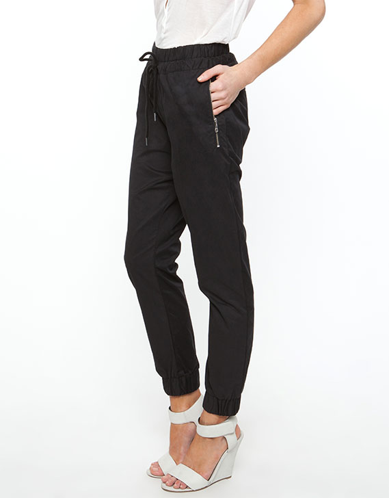 KJ by Kirrily Johnston Cotton Trackies Black