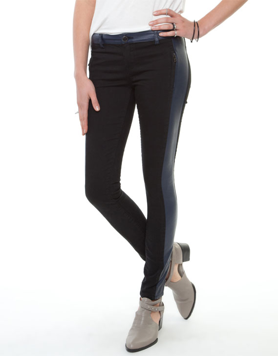 Blank NYC Black Skinny with Vegan Leather Detail