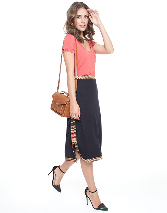 Mossee Double Knit Line Skirt