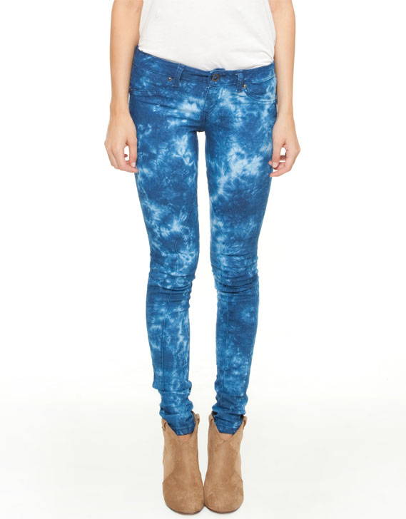 Volcom Pistol Denim Leggings Navy Tie Dye