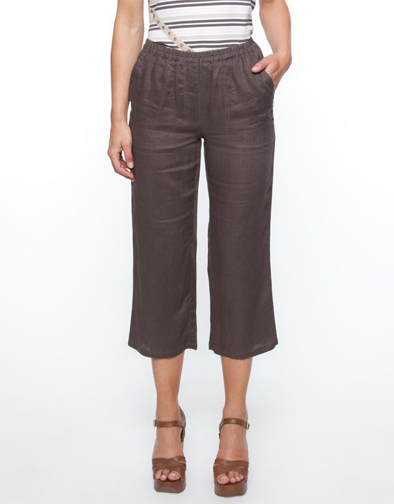 Yarra Trail Washer Linen Cropped Pants