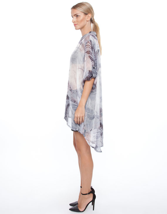 Jennifer Kate Pure Silk Sheer Button Down Shirt