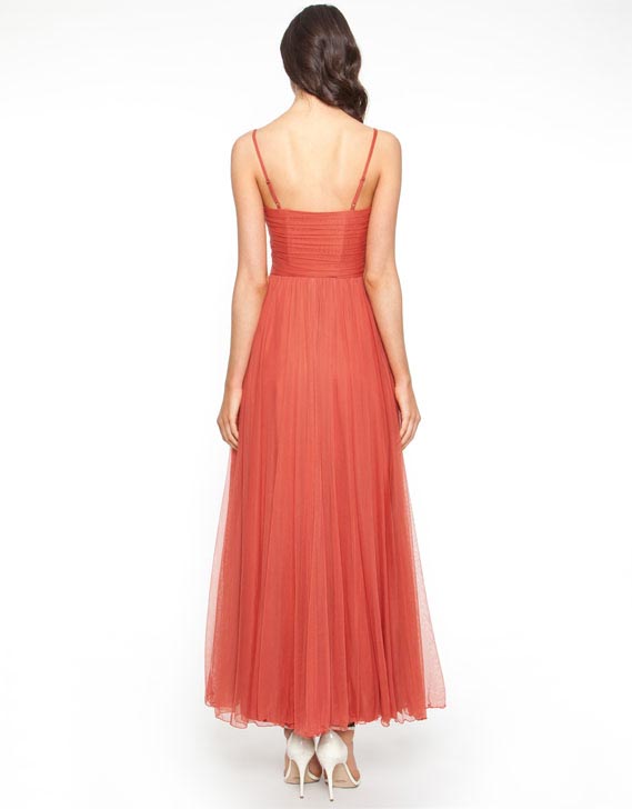 Natasha Gan Sleeveless Ruched Maxi Dress