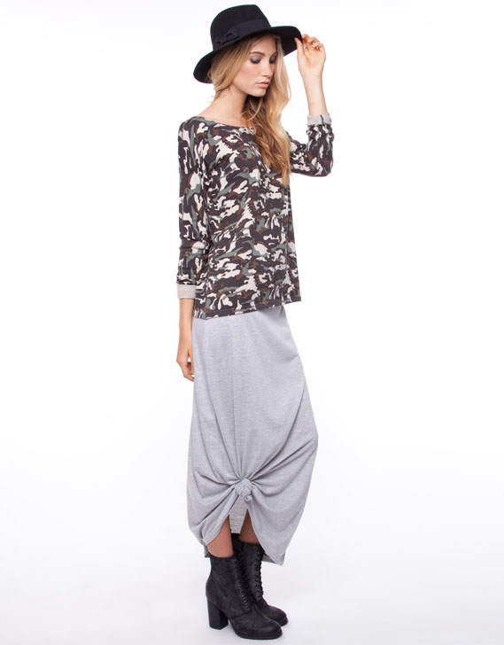 AT by ATMOS & HERE Des Prez Maxi Skirt Grey