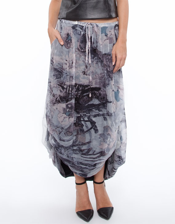 Jennifer Kate Pure Silk Maxi Skirt