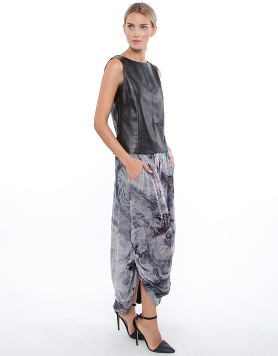 Jennifer Kate Pure Silk Maxi Skirt