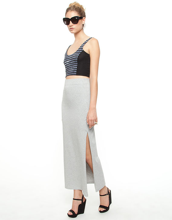 AT by ATMOS & HERE Mars Maxi Skirt Grey