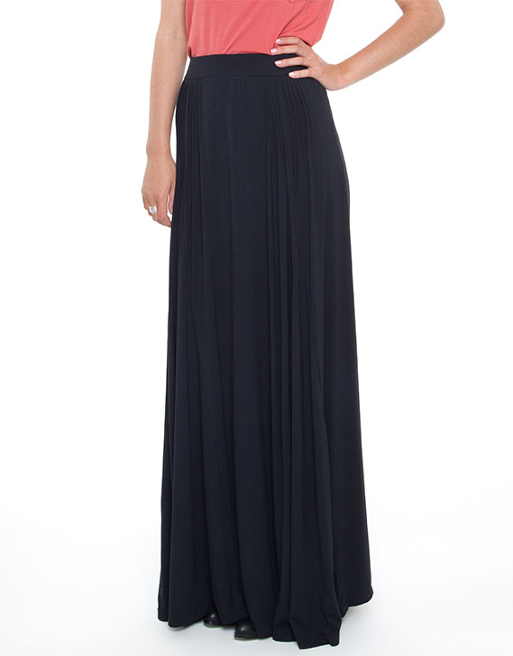 Mossee Long Maxi Skirt Black