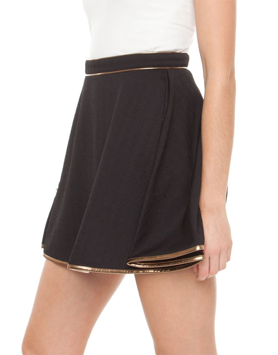 1&20 Blackbirds Gold Liner Skater Skirt