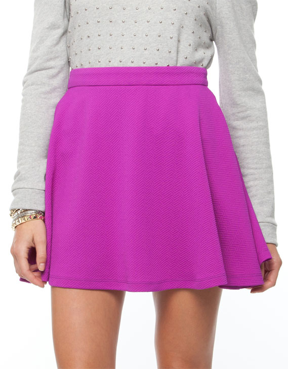 1&20 Blackbirds Preppy Textured Skater Skirt