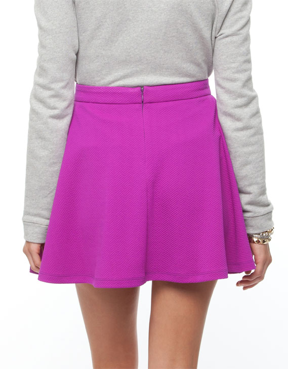 1&20 Blackbirds Preppy Textured Skater Skirt