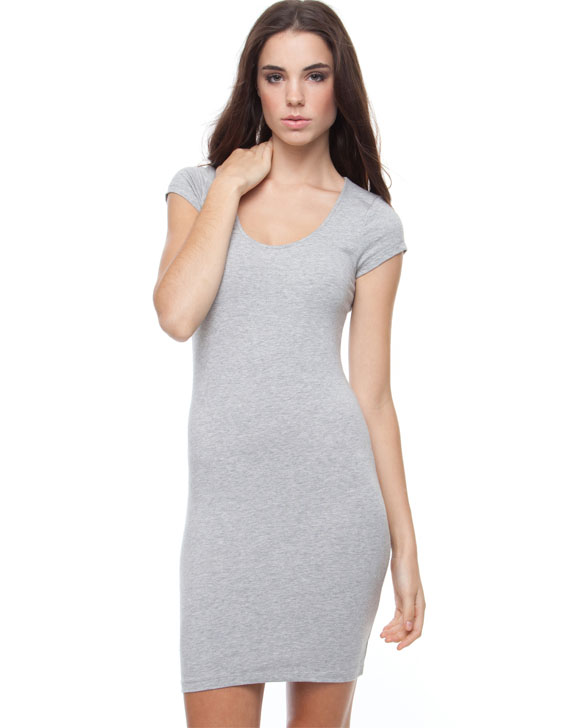 AT by ATMOS & HERE Medusa Short Sleeve Mini Dress Grey