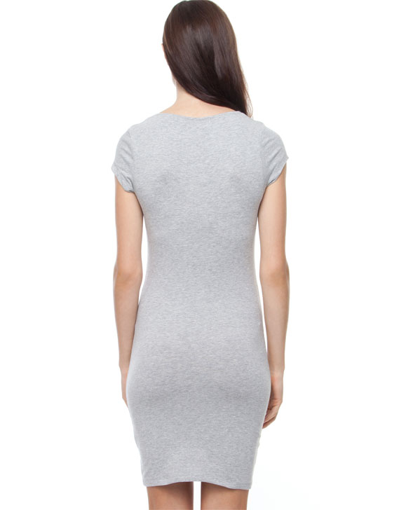 AT by ATMOS & HERE Medusa Short Sleeve Mini Dress Grey