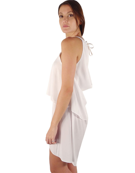 House of Ezis Uni-Form White Dress