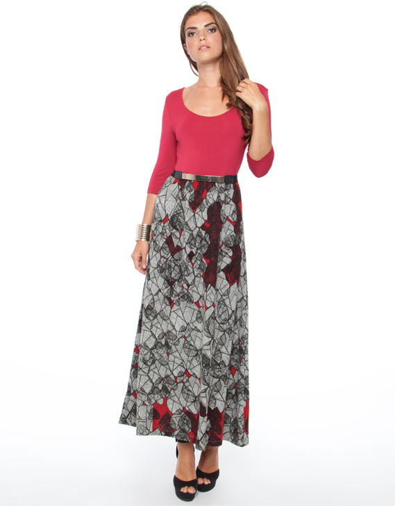 Mossee 3 4 Sleeved Maxi Dress