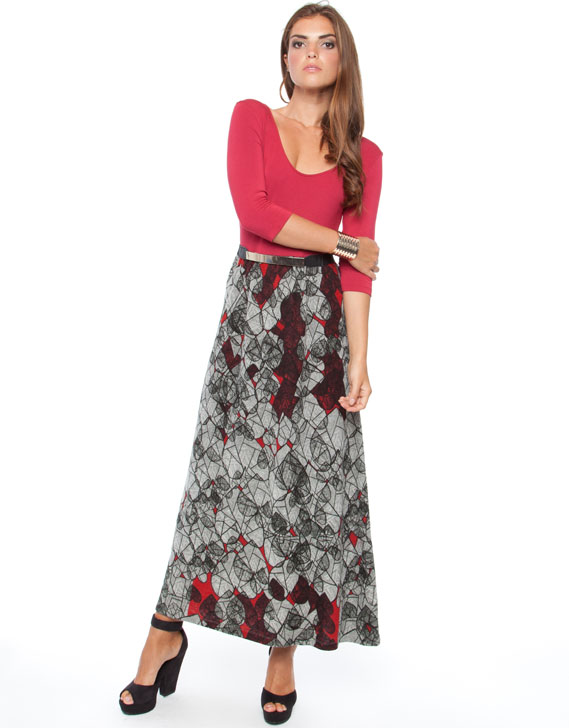 Mossee 3 4 Sleeved Maxi Dress