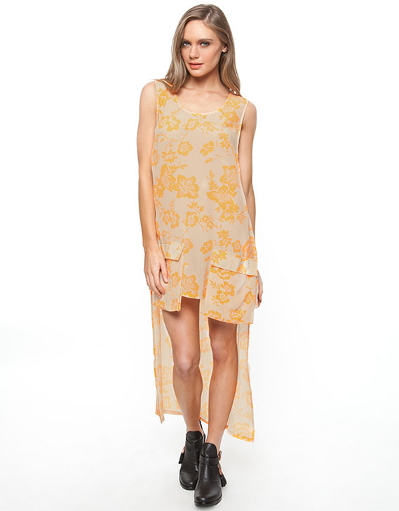 Shakuhachi Inverse Brocade Train Dress